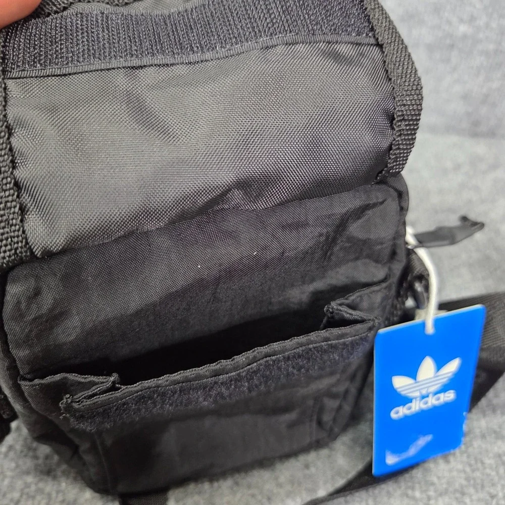 New Adidas Designer Crossbody Pack Gym Travel Street Style Shoulder Bag Black‎